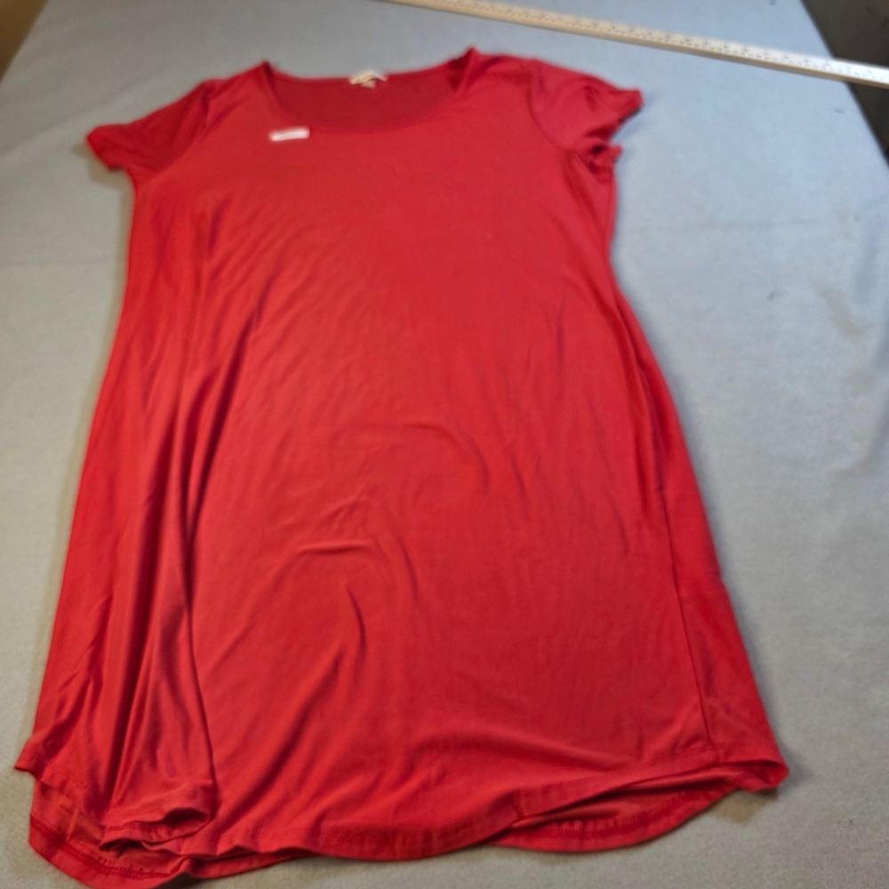 Derek Heart Womens Red Short Sleeve Scoop Neck T-Shirt Dress Size 3X - Picture 1 of 8